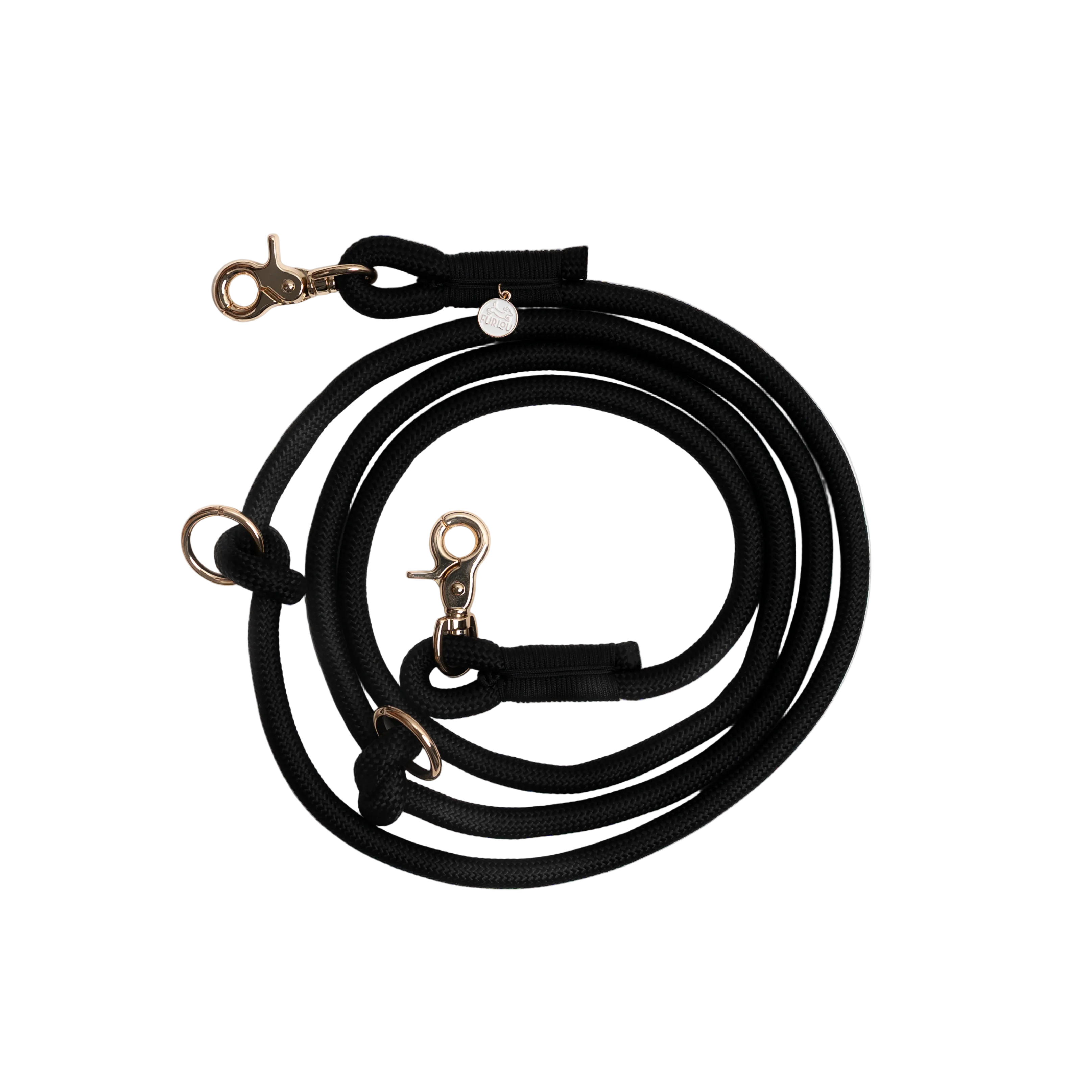 Hands-Free Braided Dog Leash – Black
