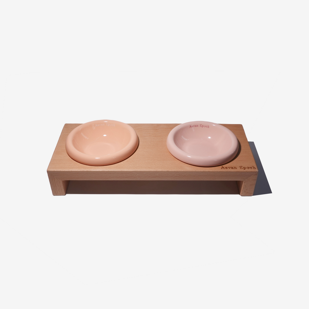 Aevan Epoch Solid Wood Raised Pet Bowl Stand