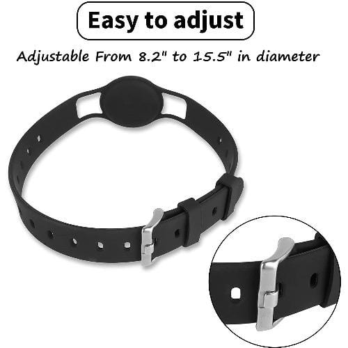 Sahara Silicone AirTag Dog Collar – Black