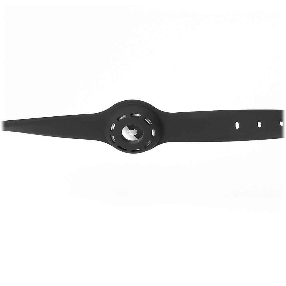 Adjustable AirTag Dog Collar – Black Silicone