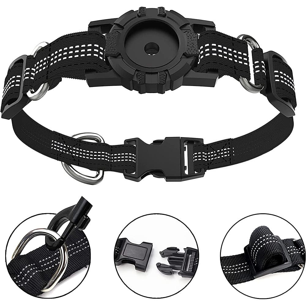 Adjustable Nylon Dog Collar for Apple AirTag – Black