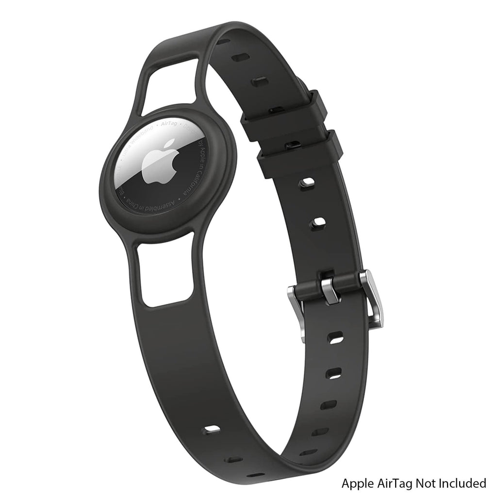 Sahara Silicone AirTag Dog Collar – Black