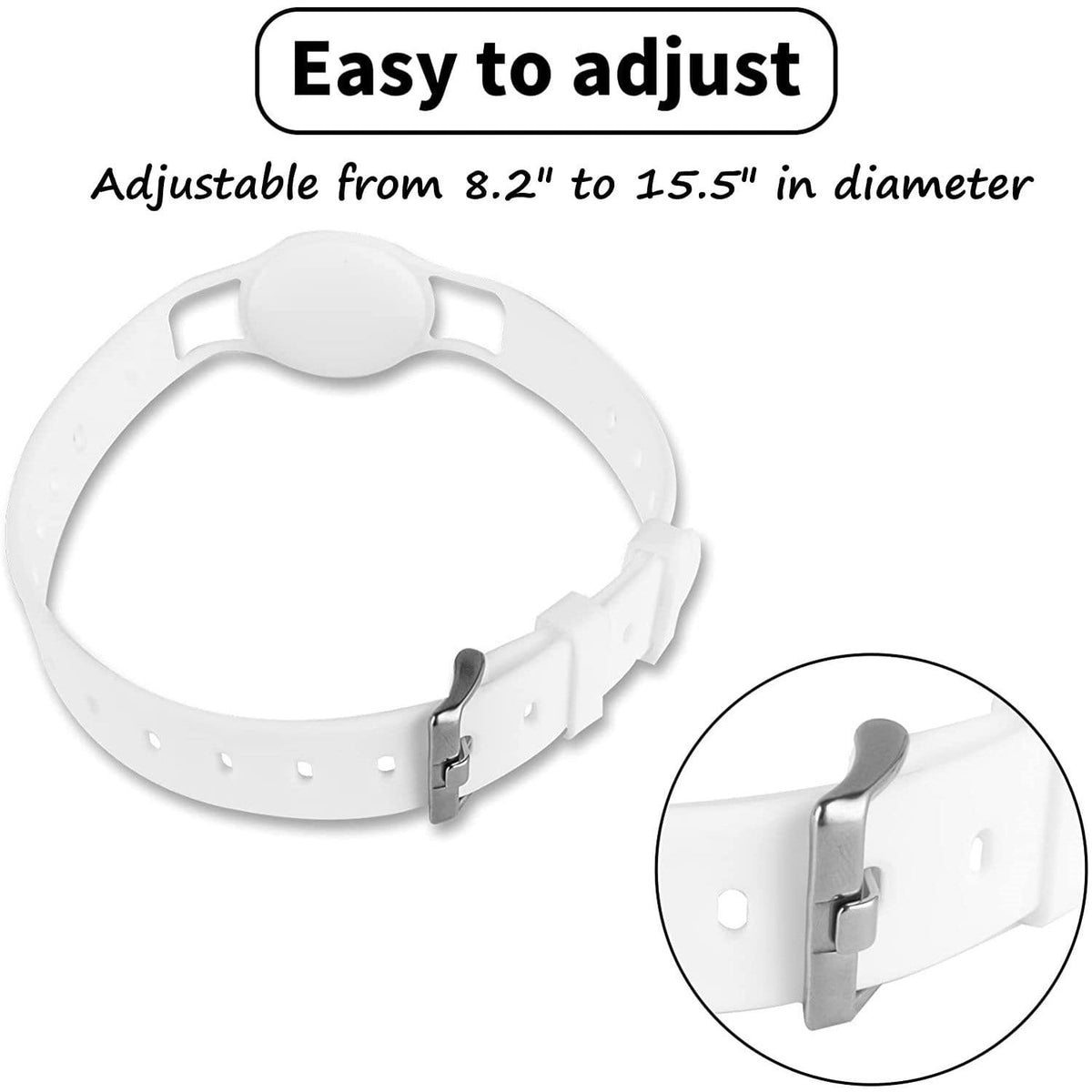 Sahara Silicone AirTag Dog Collar – White