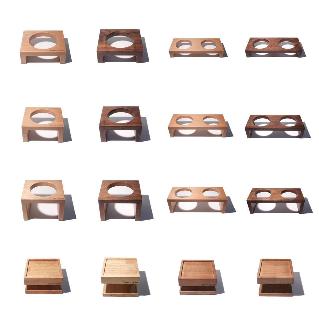 Aevan Epoch Solid Wood Raised Pet Bowl Stand