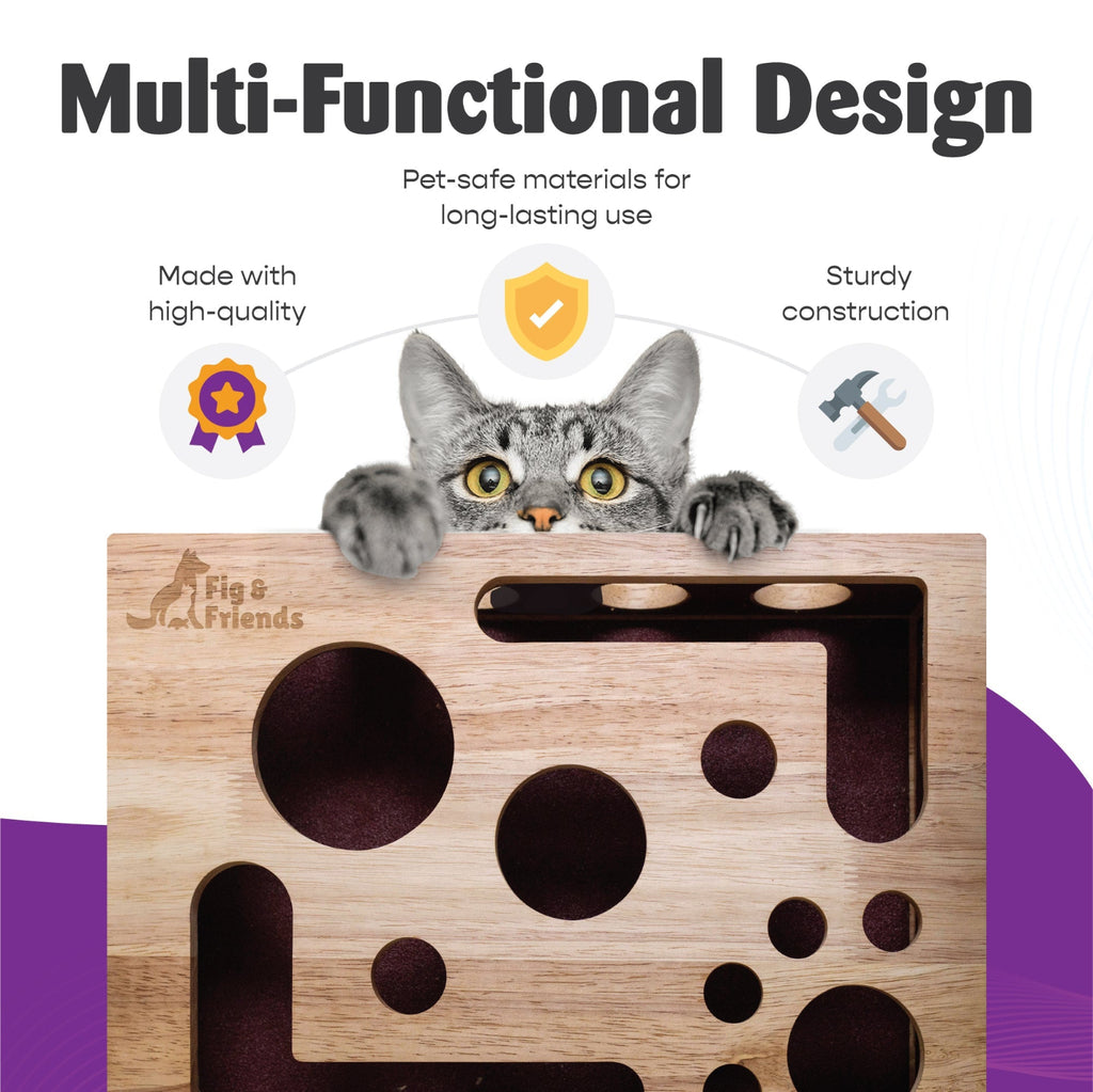 The Original Cat Nail File Enrichment Box – Scratcher & Puzzle for Cats