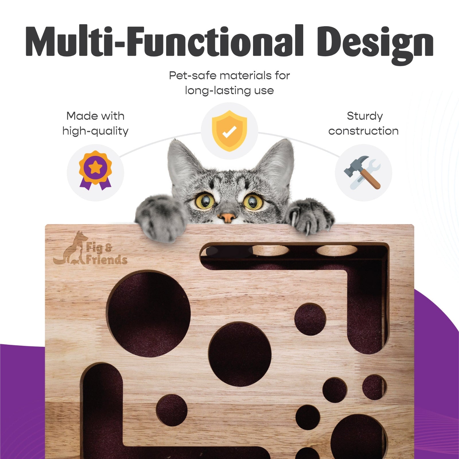 The Original Cat Nail File Enrichment Box – Scratcher & Puzzle for Cats