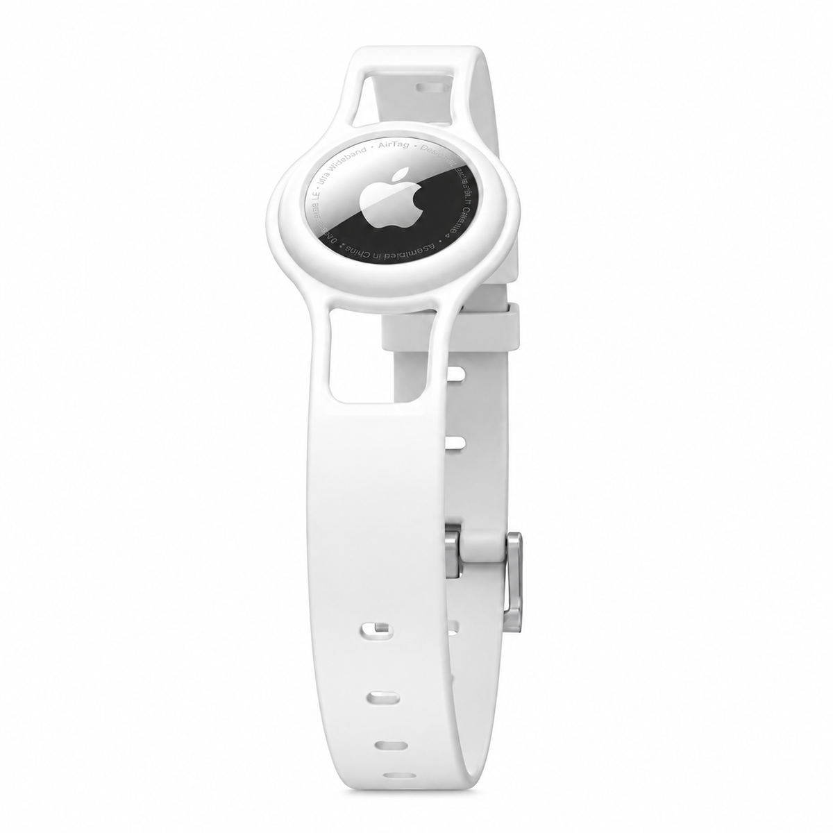 Sahara Silicone AirTag Dog Collar – White