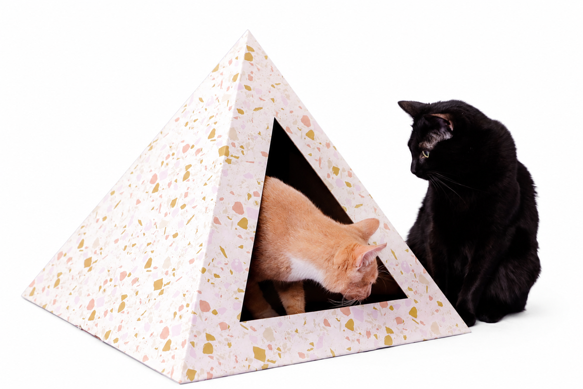 Terrazzo Cardboard Cat Hideaway
