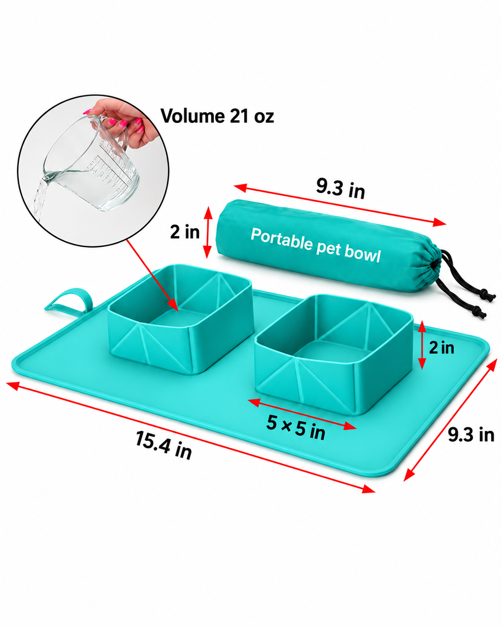 Foldable Double Silicone Travel Bowls
