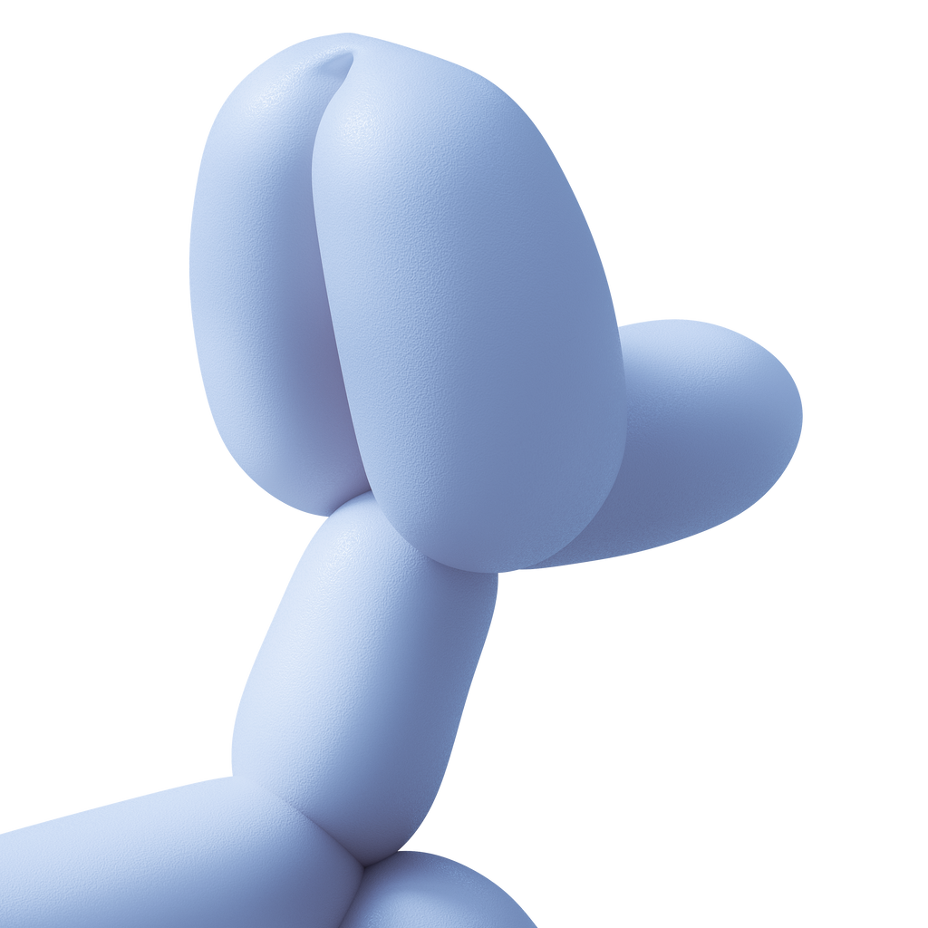Blue Balloon Dog Toy – Silicone Chew Toy