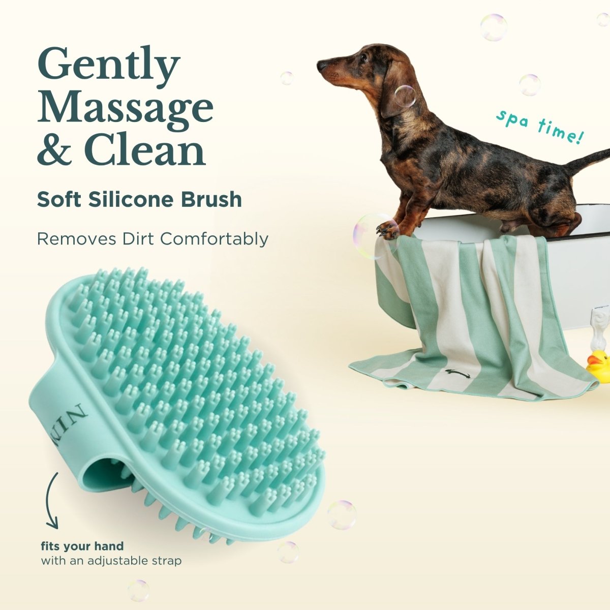 Dog Bath Kit – Grooming Set with Brush, Towel & Lick Mat
