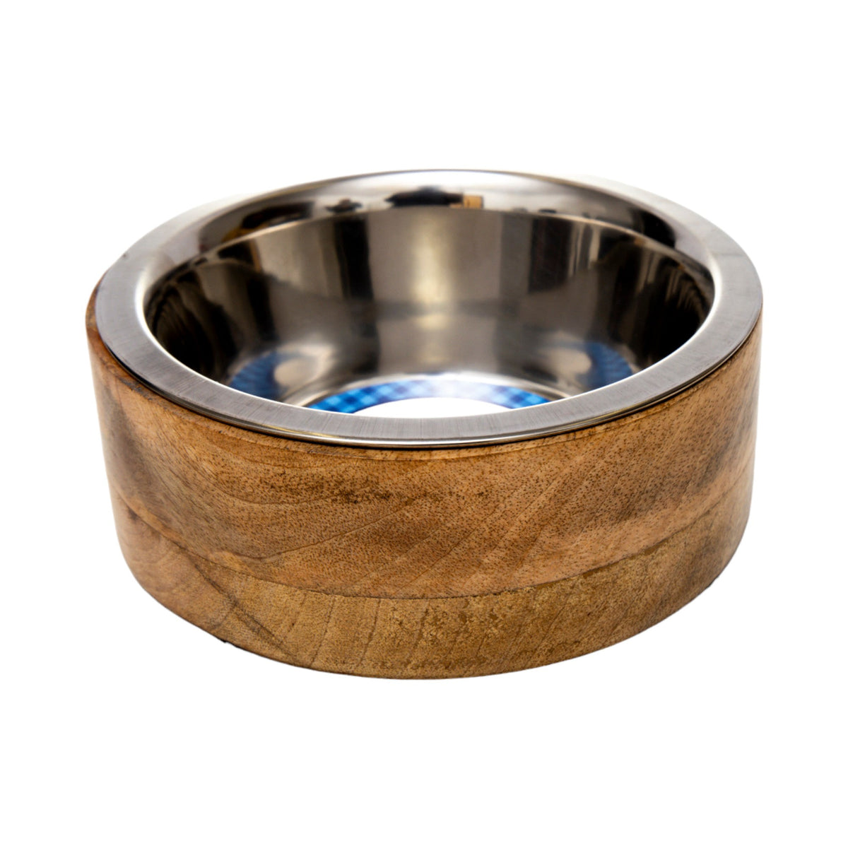 Stainless Steel Dog Bowl with Mango Wood Holder