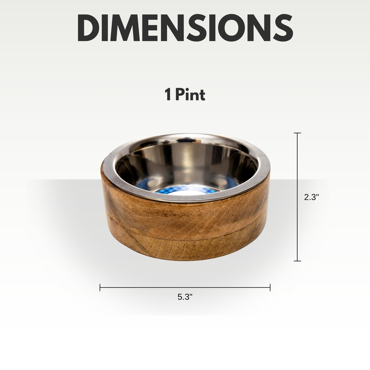 Stainless Steel Dog Bowl with Mango Wood Holder