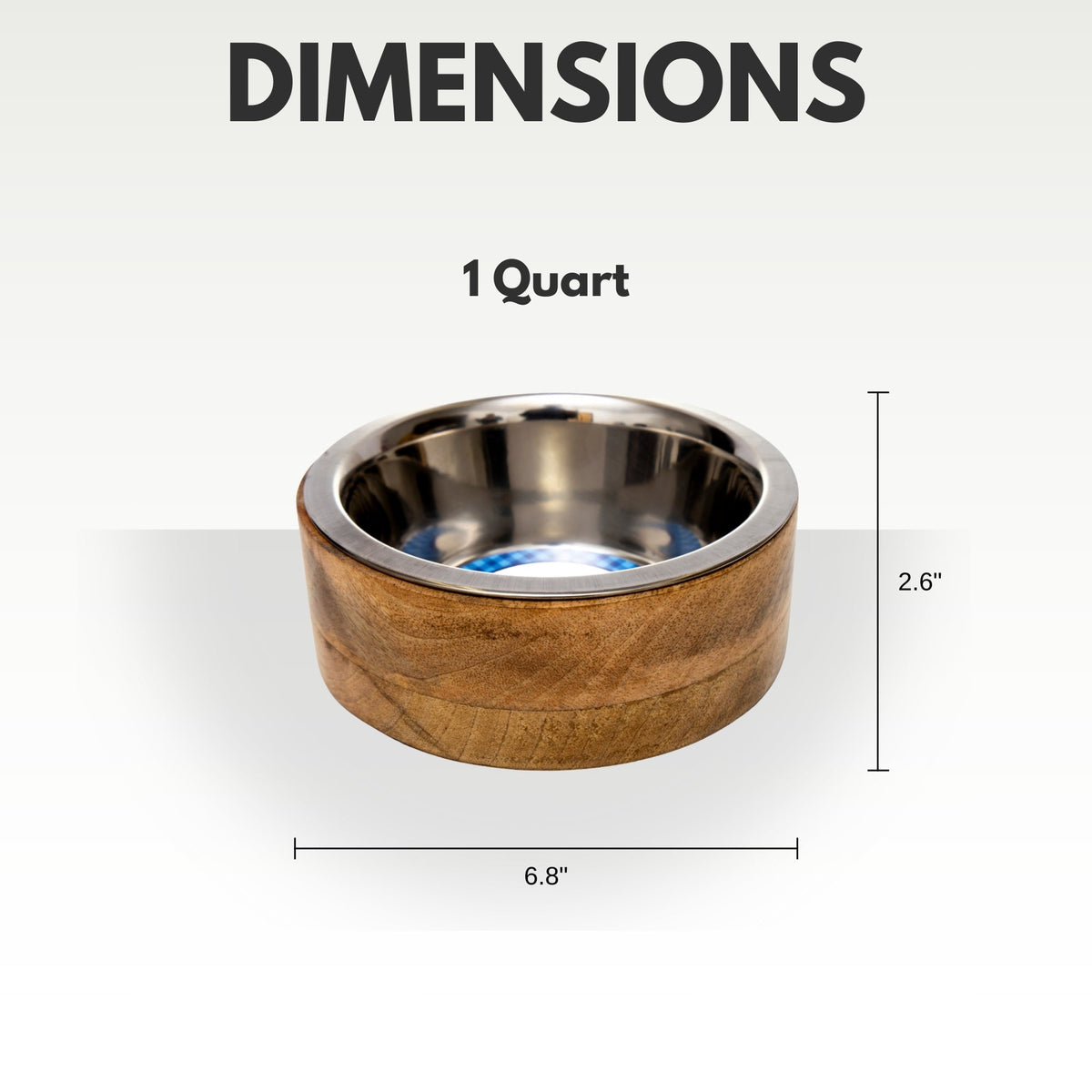 Stainless Steel Dog Bowl with Mango Wood Holder