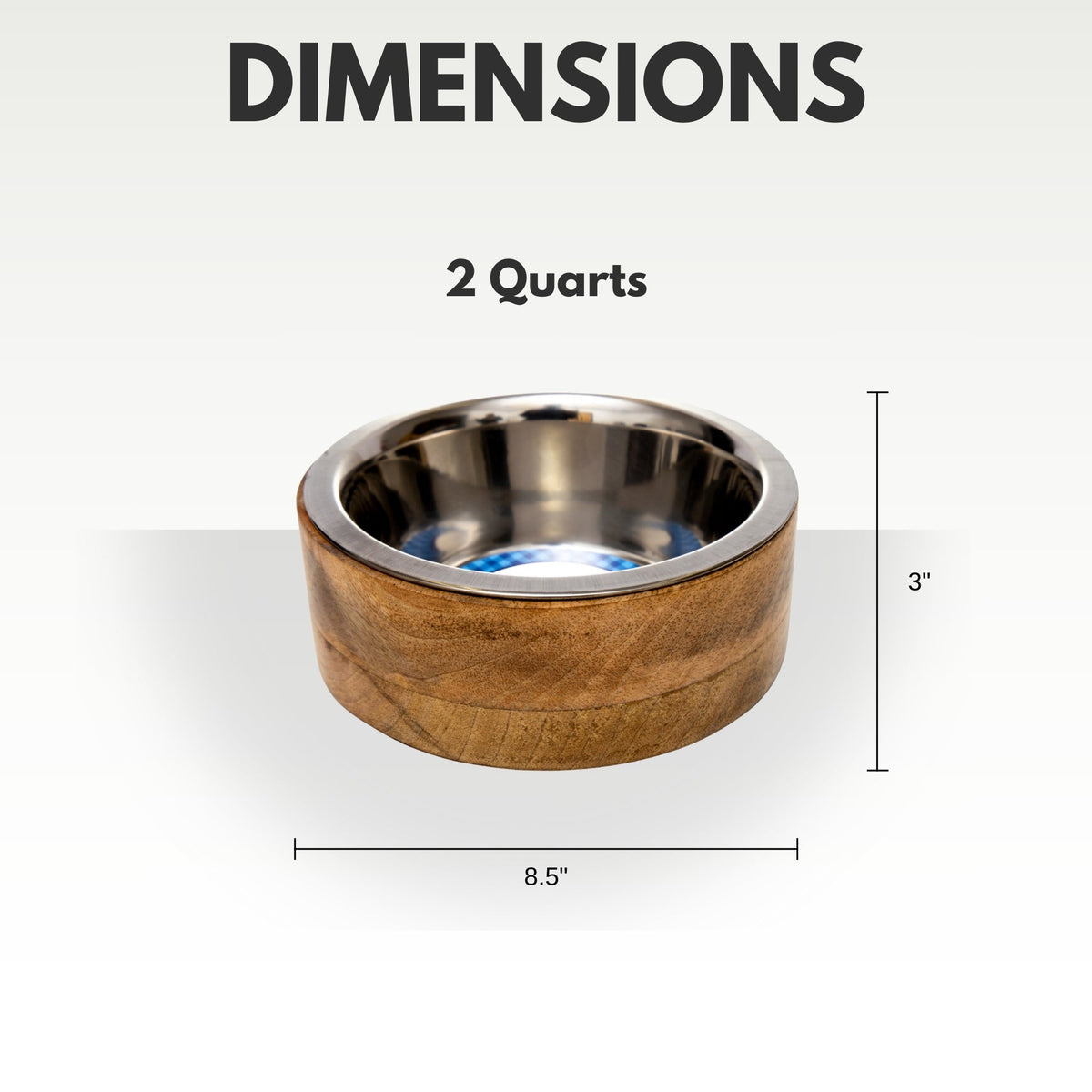 Stainless Steel Dog Bowl with Mango Wood Holder