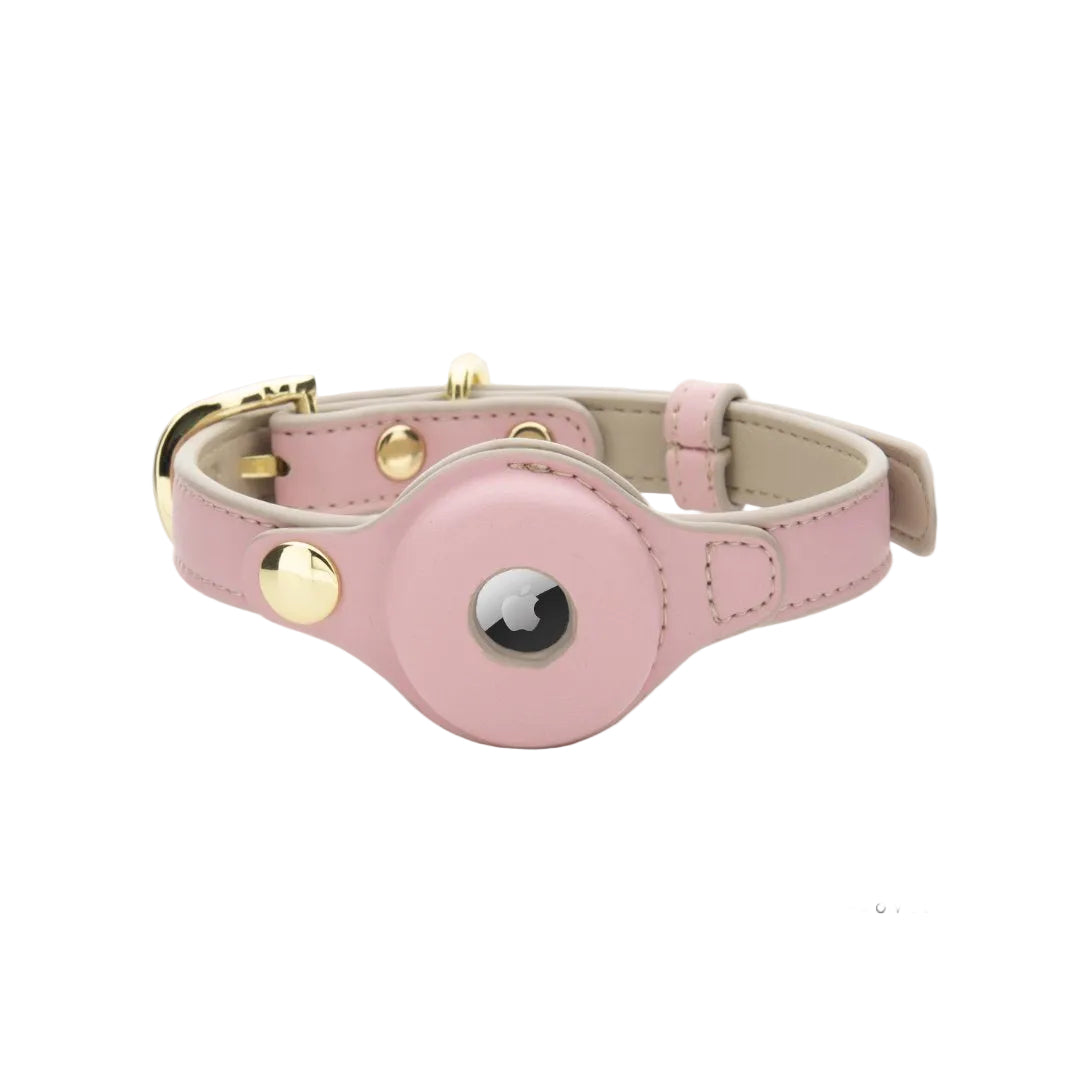 Nina Woof Cupertino Vegan Leather Dog Collar for Apple AirTag