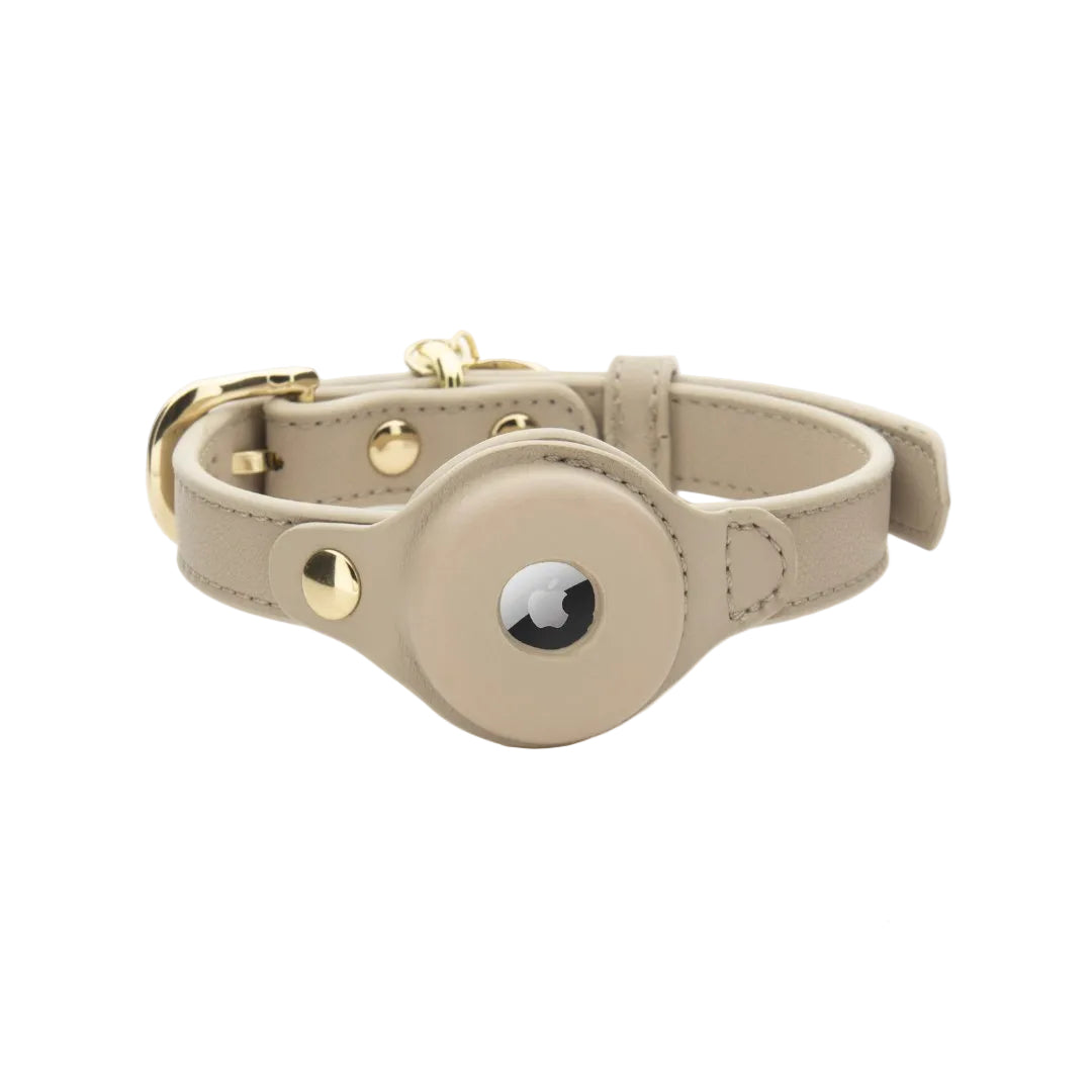 Nina Woof Cupertino Vegan Leather Dog Collar for Apple AirTag