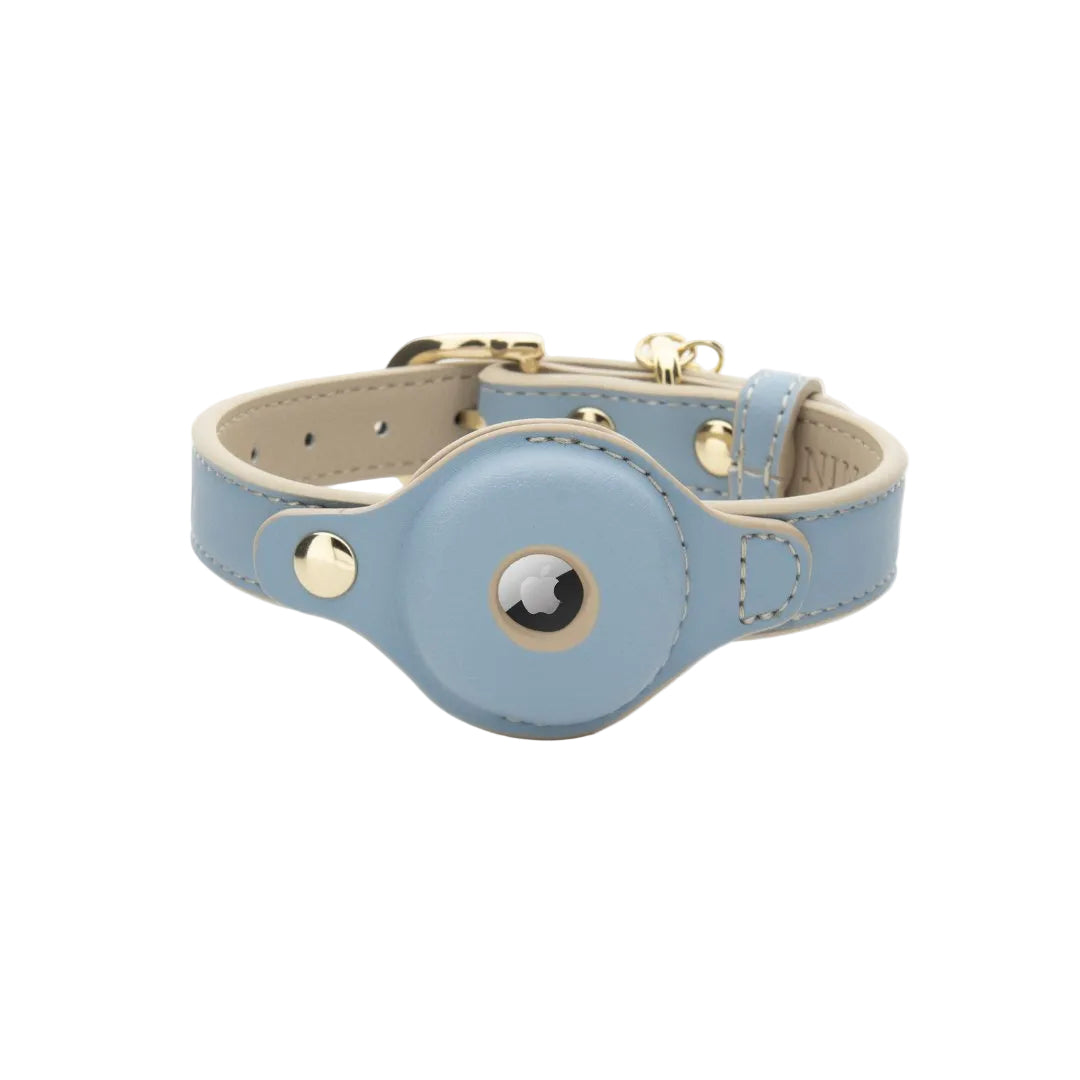 Nina Woof Cupertino Vegan Leather Dog Collar for Apple AirTag