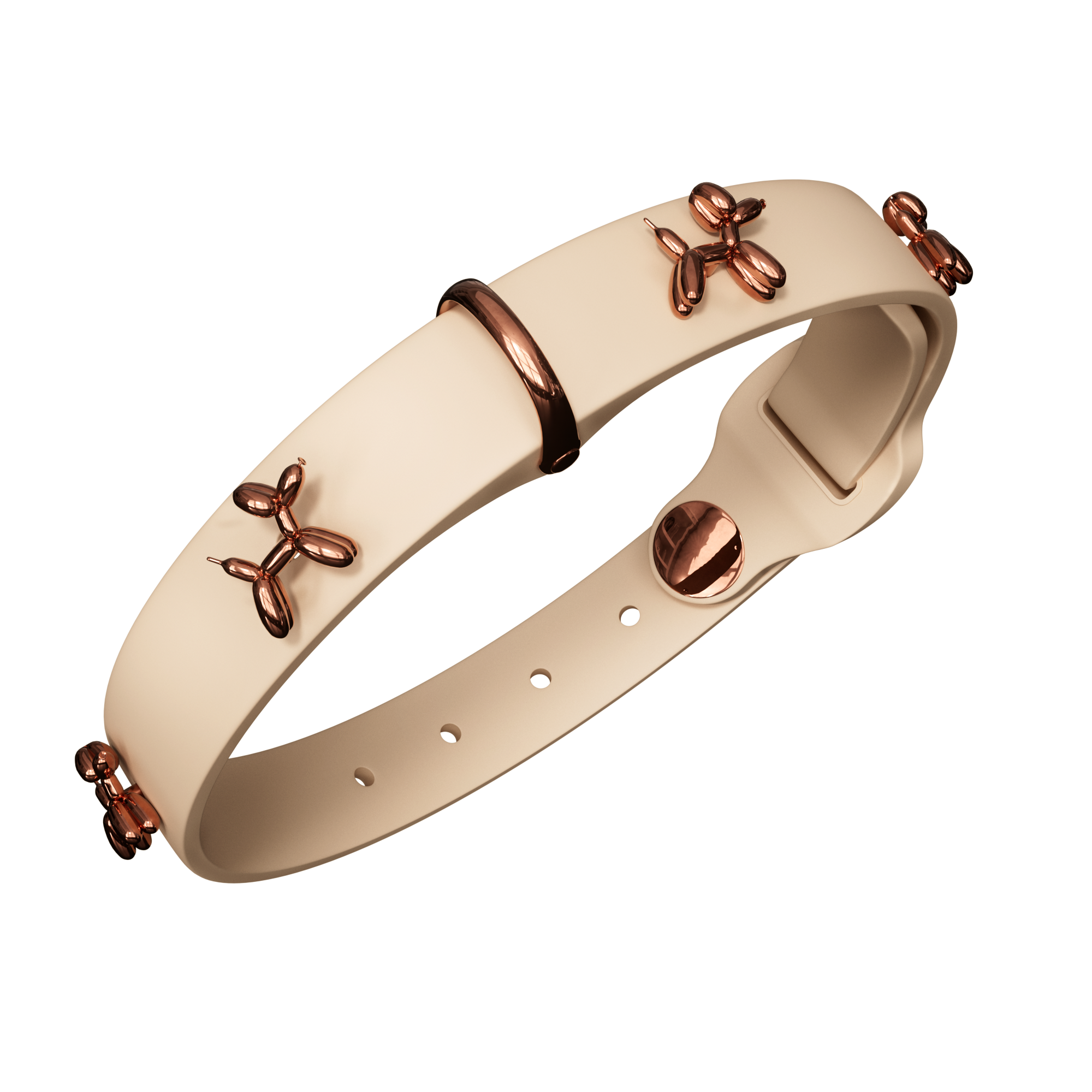 SandDog Balloon Beige Dog Collar