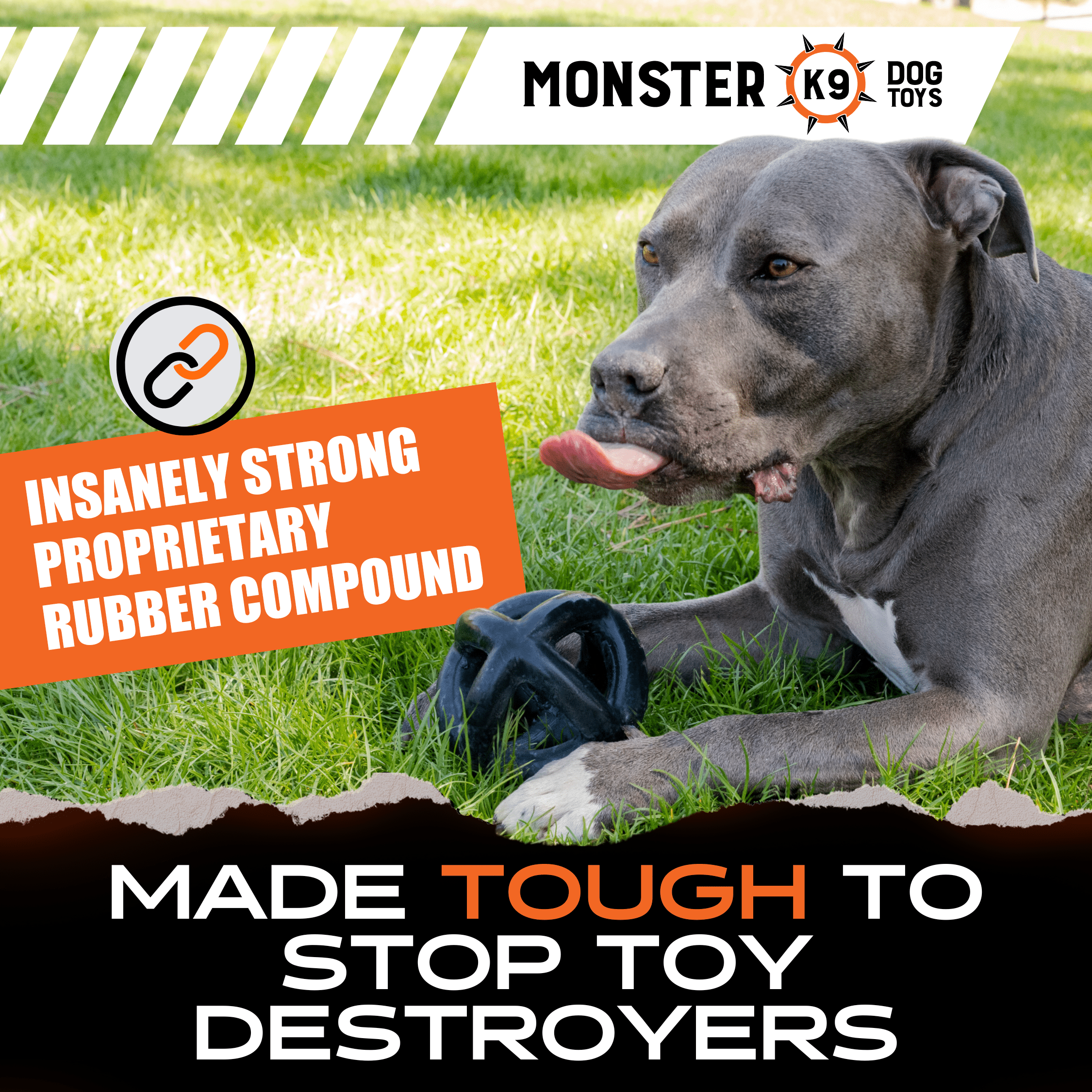 Monster K9 Ring Ball Durable Rubber Dog Chew Toy