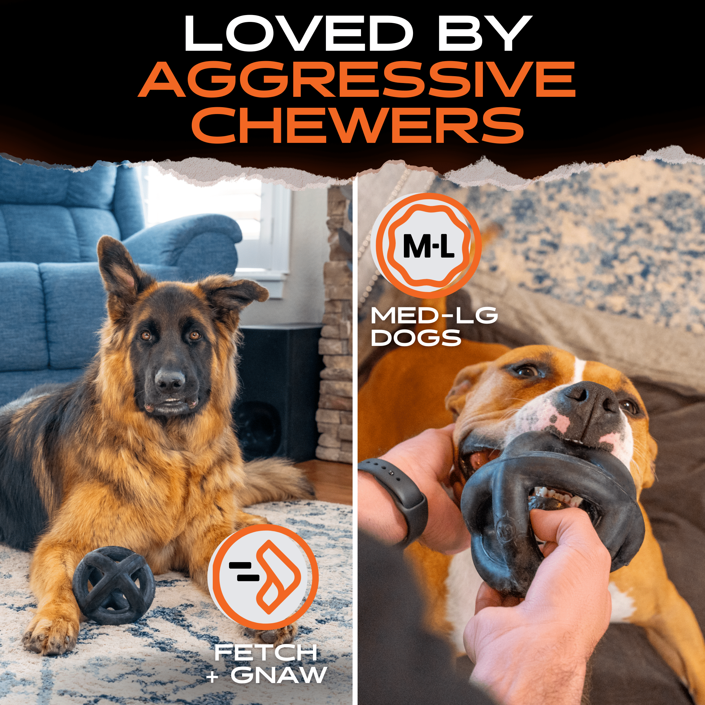 Monster K9 Ring Ball Durable Rubber Dog Chew Toy